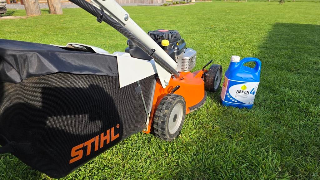 stihl RM756YC professionele 4takt maaier 54cm, Tuin en Terras, Grasmaaiers, Ophalen, Cirkelmaaier, Gebruikt, Benzine-grasmaaier