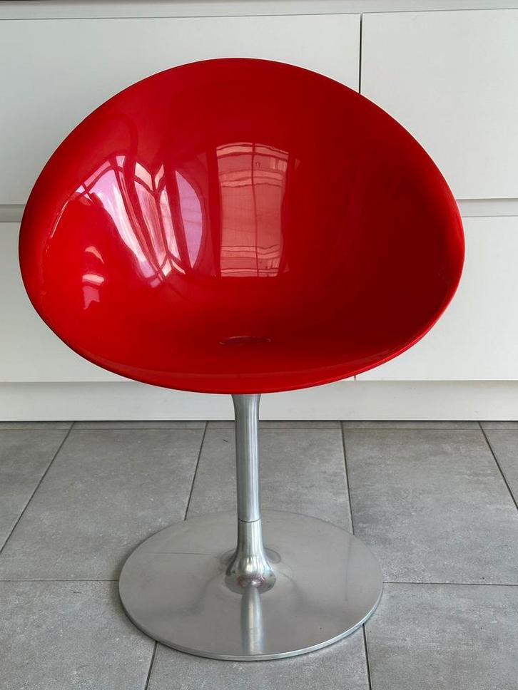 Kartell EroS draaistoel solid red (3 stuks €275), Huis en Inrichting, Stoelen, Gebruikt, Drie, Kunststof, Rood, Ophalen