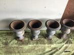 Gietijzeren (fonte) vaasjes en aardewerken potten, Tuin en Terras, Ophalen, Gebruikt