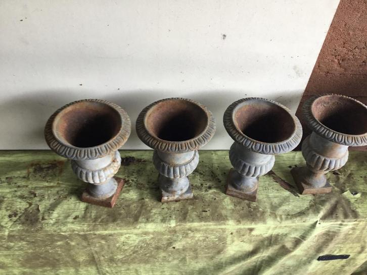 Gietijzeren (fonte) vaasjes en aardewerken potten, Jardin & Terrasse, Vases de jardin, Utilisé, Enlèvement