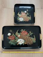 Dienbladen pauw en bloemen 2 stuks, Enlèvement, Utilisé