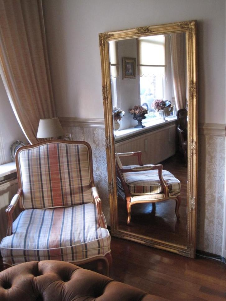 Chique!! Antiek-Gold "Facet" 183x83cm Unieke "Barok" Spiegel, Maison & Meubles, Accessoires pour la Maison | Miroirs, Comme neuf