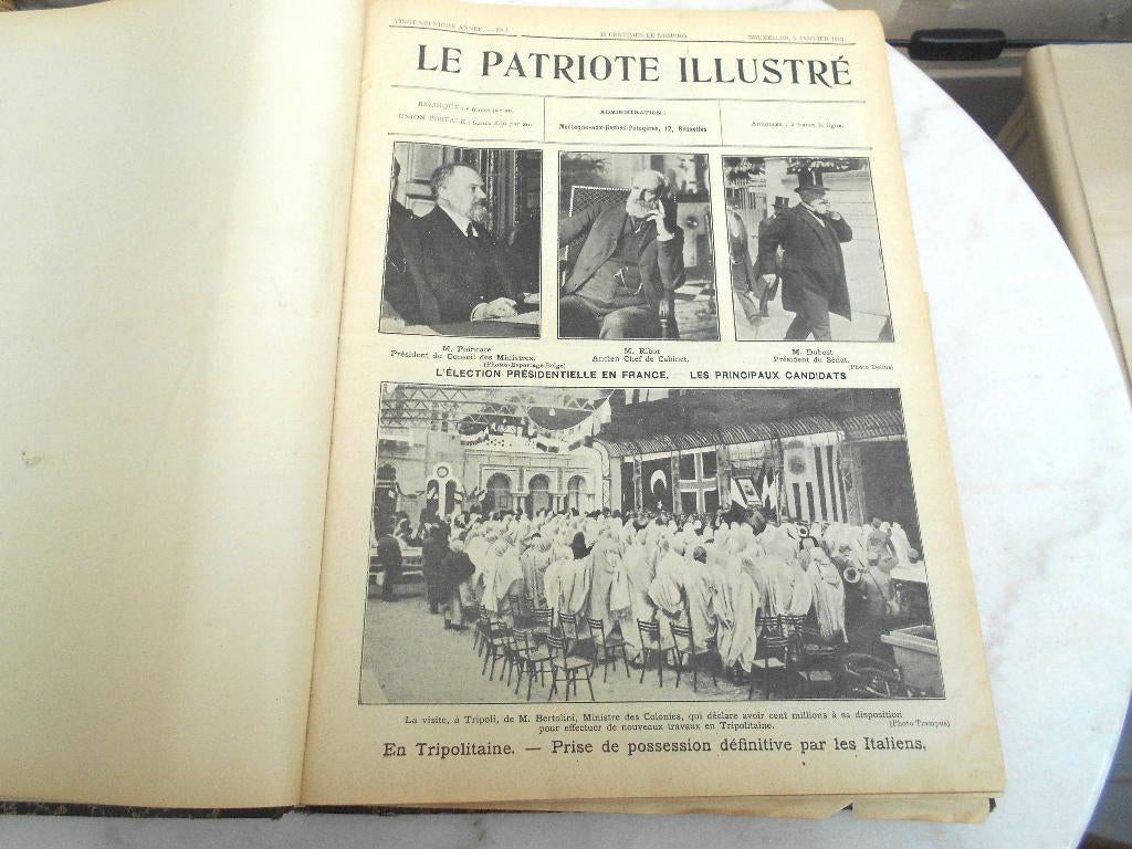 revues "Le patriote illustré "  janvier à decembre1913 relié, Verzamelen, Tijdschriften, Kranten en Knipsels, Ophalen, Voor 1920