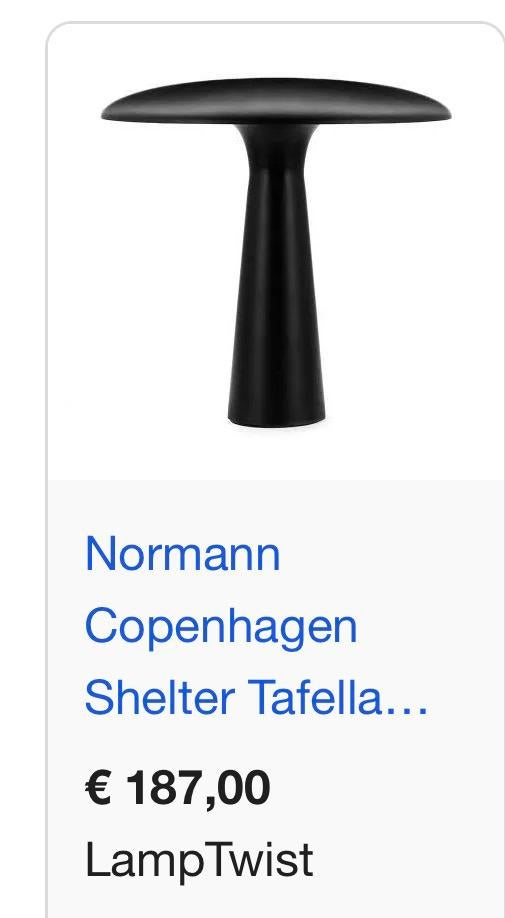 Zwarte tafellamp normann copenhagen, Ophalen, Zo goed als nieuw