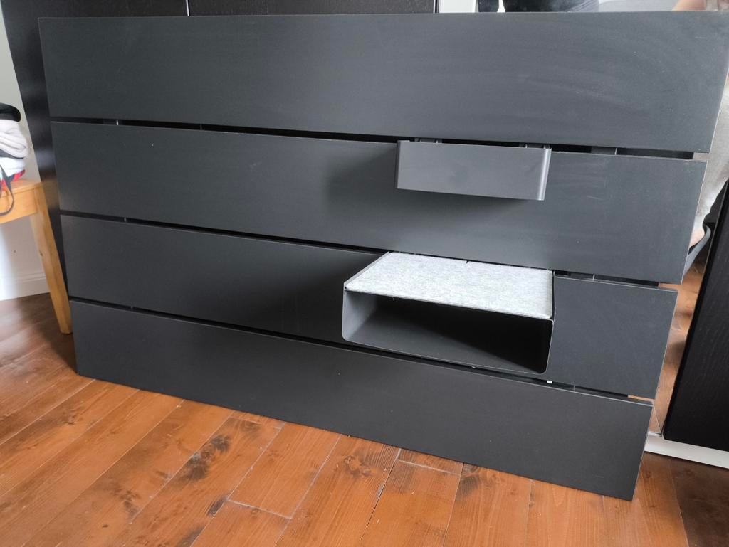 Nordli tête de lit noir 1 personne, Ophalen, Zwart