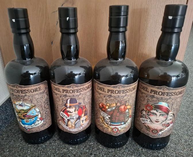 4 flessen Del Professore Gin ( Nieuw & sealed ), Verzamelen, Wijnen, Nieuw, Overige typen, Italië, Vol, Ophalen of Verzenden
