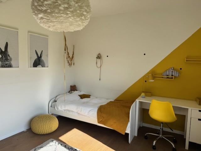 bureau + complete set geel/oker accesoires, Huis en Inrichting, Bureaus, Gebruikt, Bureau-kast combinatie, Overige merken, Modern