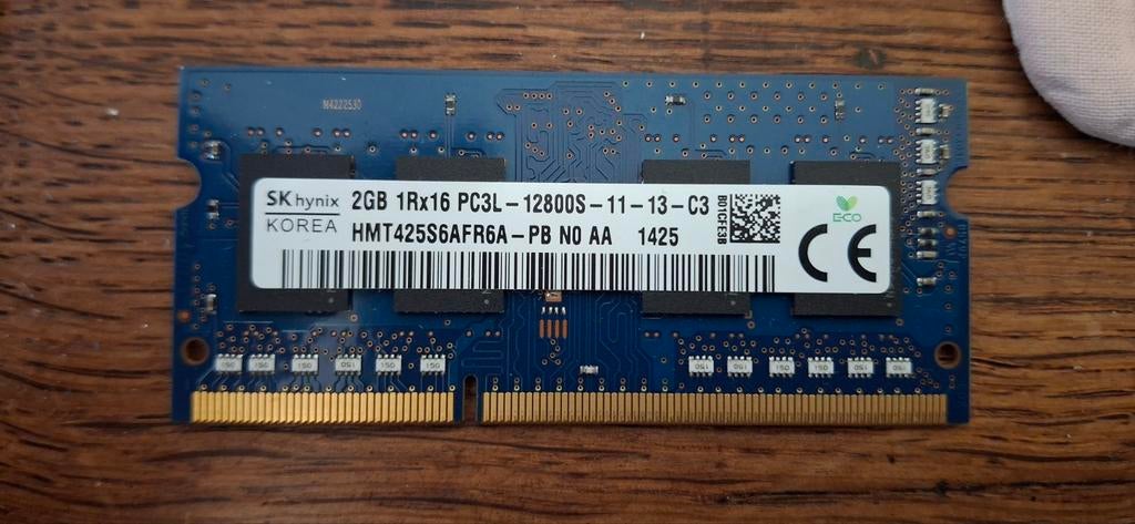 RAM 2GB 1Rx16 PC3L DDR3 SODIMM, Informatique & Logiciels, Mémoire RAM, DDR3, Comme neuf, Enlèvement, 2 GB