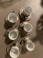 Vintage KAHLA DDR espresso set (6x) met 95% tinnen houders, Ophalen