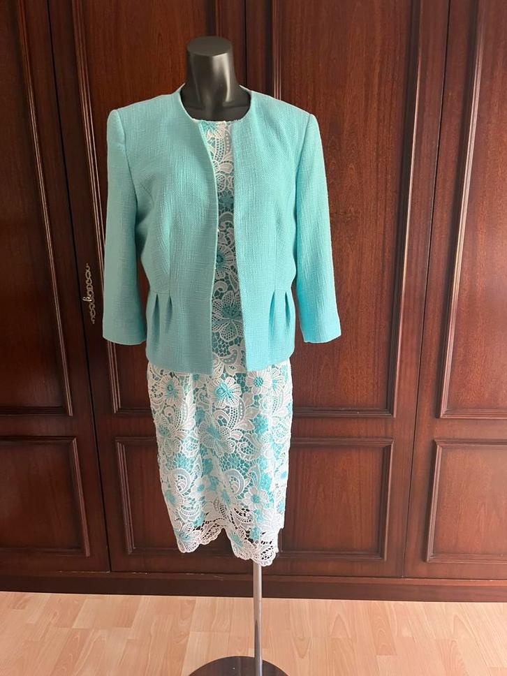 Kwaliteitsvol ensemble van Precis jurk en jasje, Kleding | Dames, Jurken, Zo goed als nieuw, Maat 42/44 (L), Ophalen of Verzenden