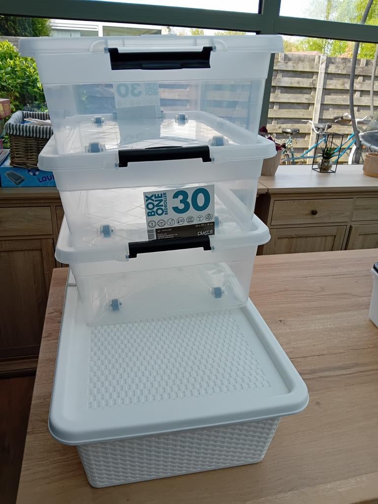 4 kledingopbergers voor onder bed met wieletjes, Ophalen