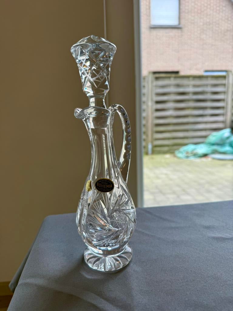 Bohemia Crystal Karaf - Handgeslepen Loodkristal - Gemerkt, Antiek en Kunst, Antiek | Glaswerk en Kristal, Ophalen