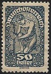 1Postzegel Oostenrijk 1919 Posthoorns en Rijkswapen, Timbres & Monnaies, Timbres | Europe | Autriche, Enlèvement ou Envoi, Non oblitéré