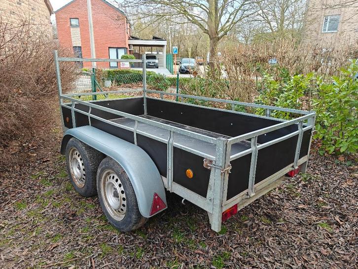 galva dubbelas 750kg id nieuw hout gelast en verstevigd, Auto diversen, Aanhangers en Bagagewagens, Gebruikt, Ophalen
