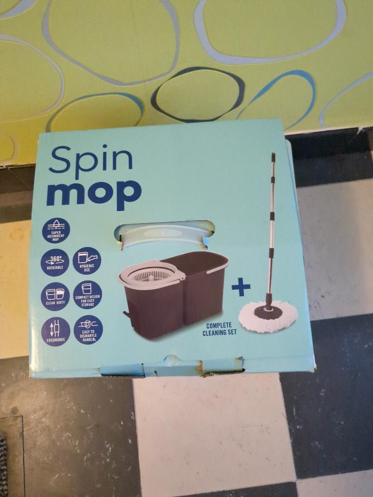 Serpillère Spin Spargo, Maison & Meubles, Produits de nettoyage, Enlèvement, Seau, Bac ou Chariot à balais