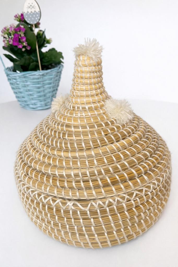 Boho handgemaakte mand, Huis en Inrichting, Woonaccessoires | Schalen en Manden, Gebruikt, Mand, Ophalen