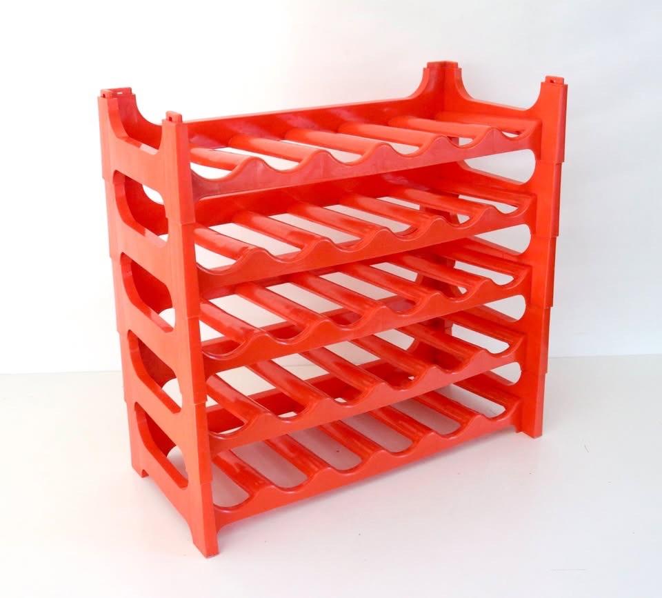 Vintage Orange Space Age Wijnrek, Ophalen of Verzenden, Zo goed als nieuw, Kunststof