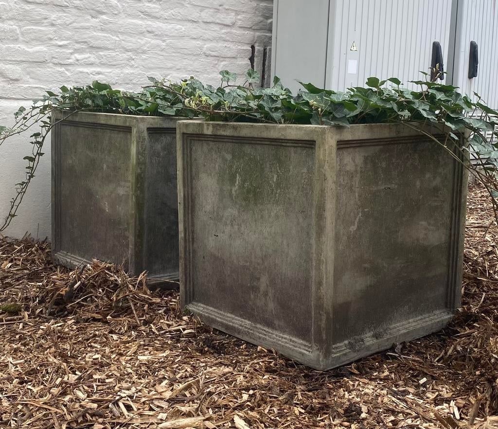 2 zeer mooie plantenbakken in kunststof, Ophalen, Kunststof, Gebruikt, Vierkant