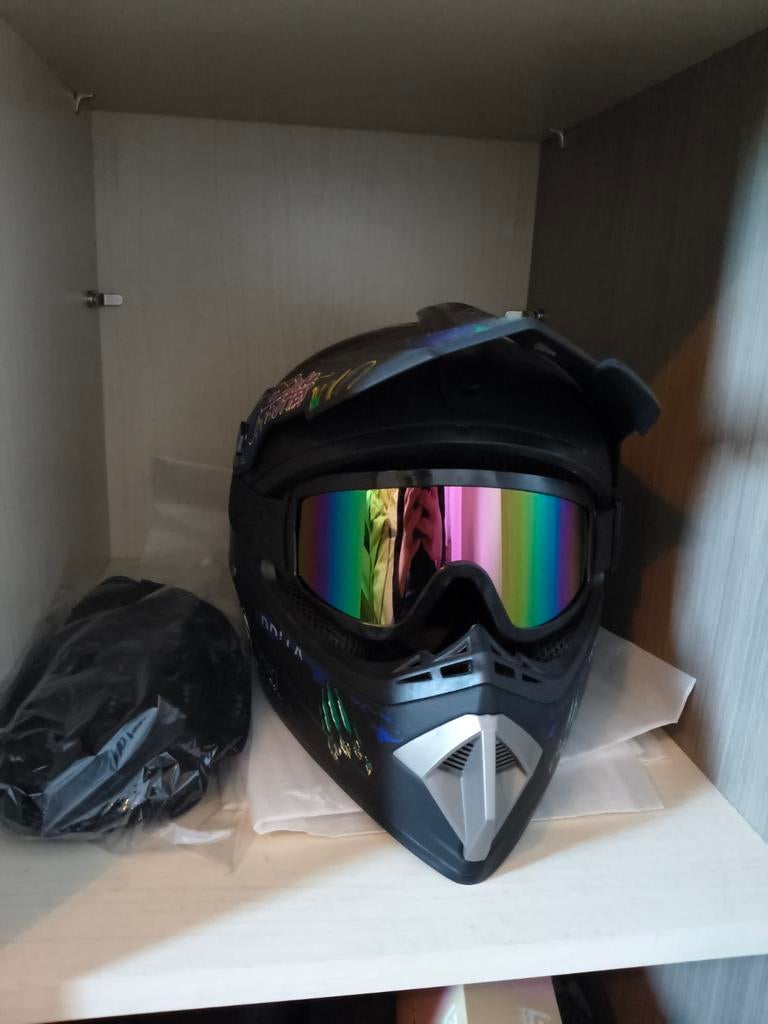 Nieuwe coole crosshelm  met handschoenen, Ophalen, Nieuw zonder kaartje, Offroadhelm, Kinderen