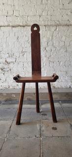 Brutaliste Chaise Tripode Chêne Massif Navaro Argudo 70's, Enlèvement, Utilisé, Bois