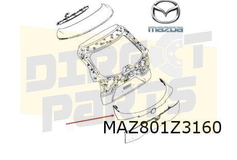 Mazda CX-30 achterkleplijst boven (25D) Snowflake White (8/1, Auto-onderdelen, -, Nieuw, Ophalen of Verzenden, Mazda
