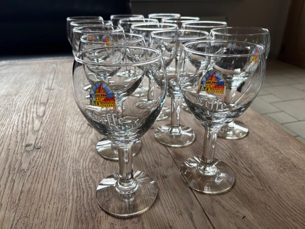 14 nieuwe originele bierglazen Leffe, Verzamelen, Ophalen, Nieuw, Glas of Glazen, Leffe