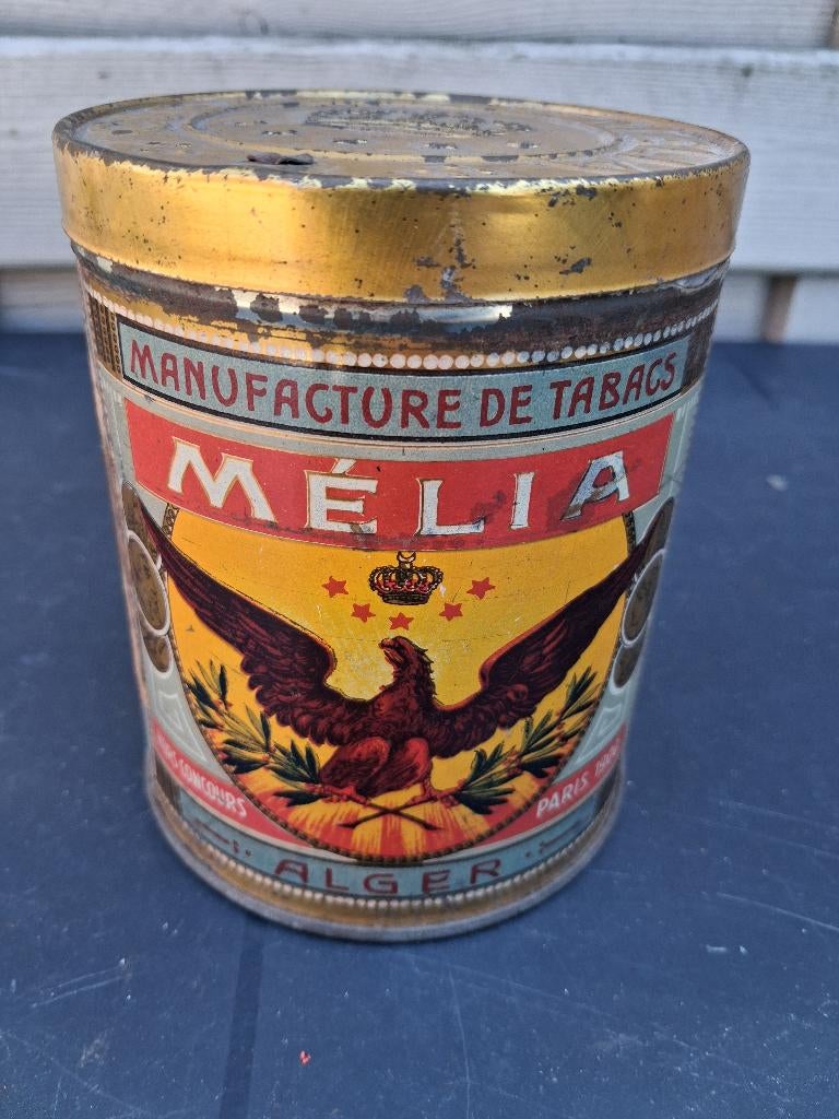 très ancienne boîte de CIGARES MELIA, Collections, Enlèvement ou Envoi, Utilisé, Panneau publicitaire