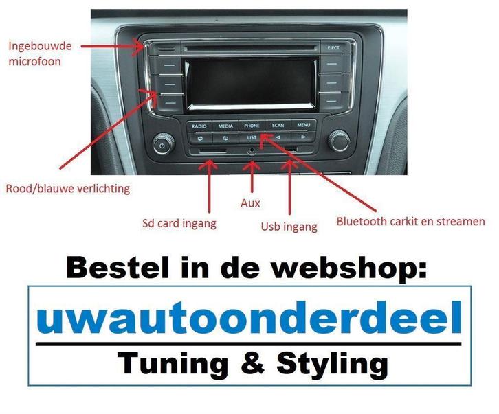 Radio Cd Bluetooth Usb Sd Mp3 Carkit Geschikt Voor Vw T5 T6, Autos : Divers, Tuning & Styling, Envoi