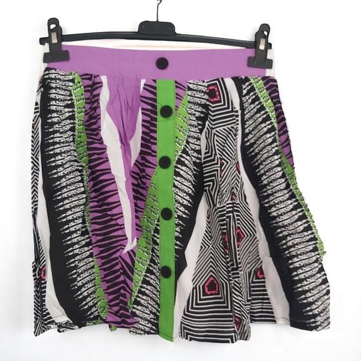 Metrofive paars, groen, zwart, wit rok, maat S/M, Kleding | Dames, Rokken, Nieuw, Maat 36 (S), Paars, Boven de knie, Verzenden