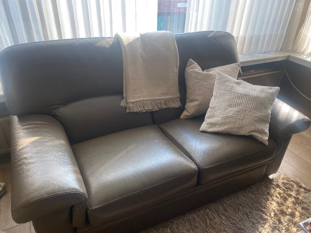 Lederen zetel, Ophalen, Gebruikt, Normaal, Tweepersoons