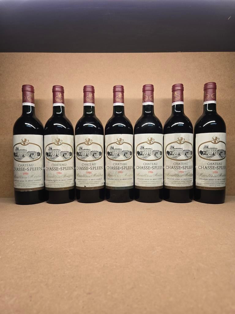 7x Ch Chasse Spleen 1986 (Médoc), Collections, Vins, Enlèvement
