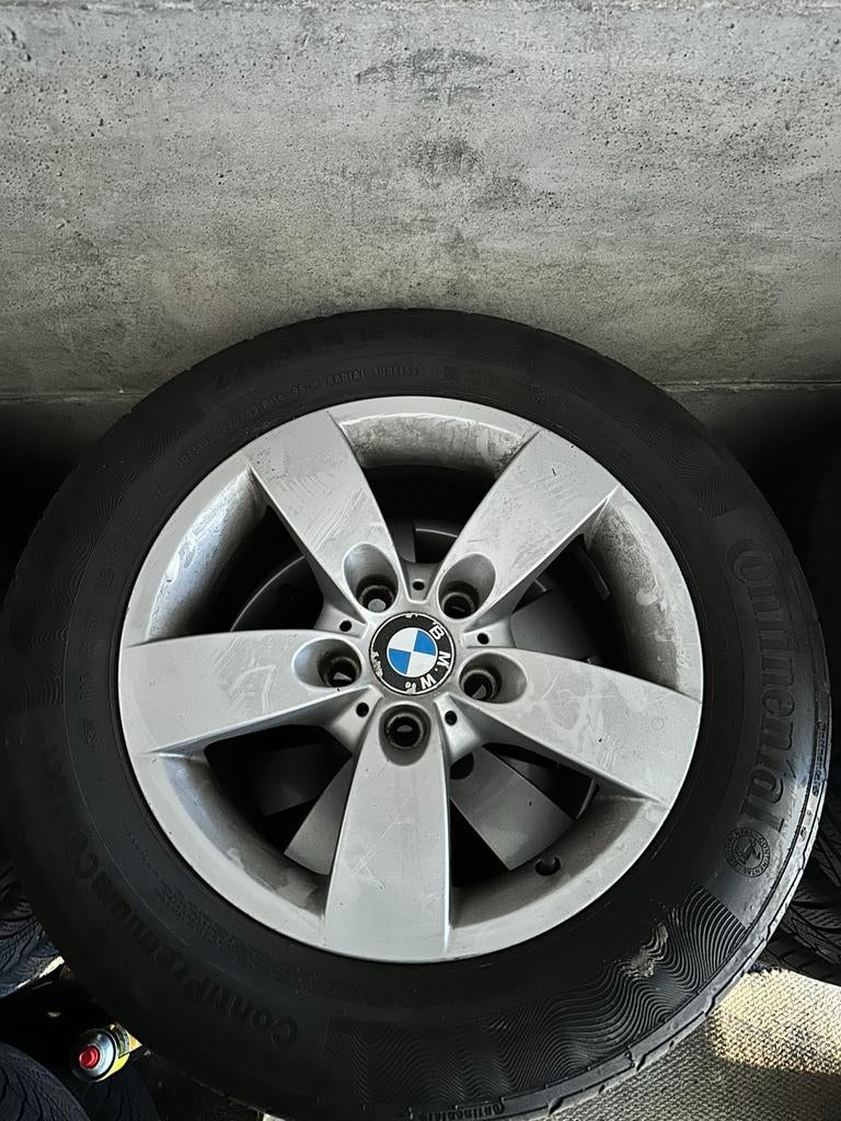 16” Originele BMW velgen met Continental zomerbanden, Ophalen, Gebruikt, 16 inch, Banden en Velgen