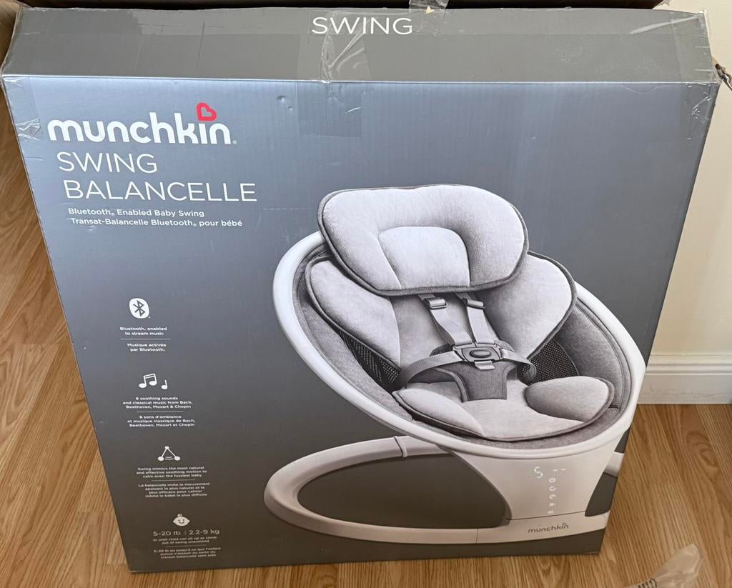 Munchkin swing AMPER GEBRUIKT! Met origenele verpakking, Overige merken, Wipstoel, Ophalen of Verzenden, Met gordel(s) of riempje(s)