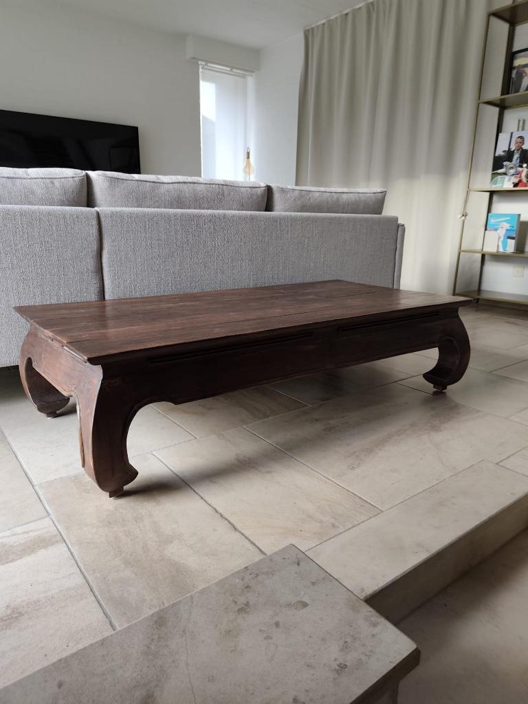 Salontafel in massieve teak, Ophalen, Gebruikt, Teakhout, Oosters (Indonesië)