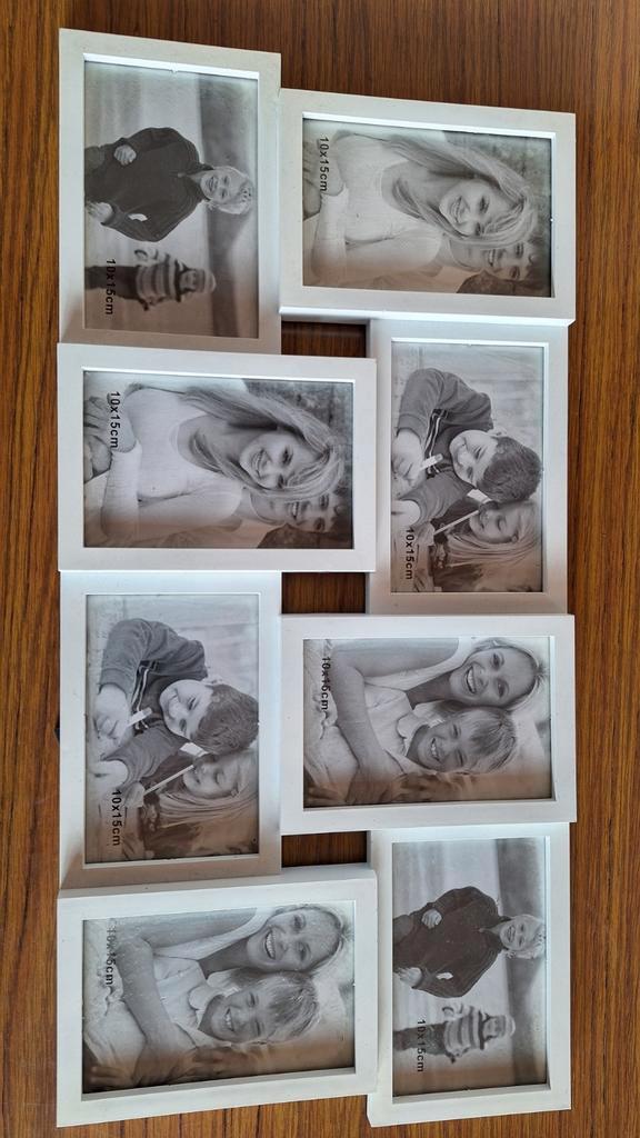 Foto lijst wit 60 x 28 cm voor 8 foto's van 10 x 15 cm., Audio, Tv en Foto, Fotografie | Fotolijsten, Nieuw, Ophalen of Verzenden