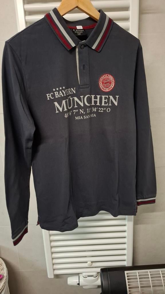 Polo met lange mouwen fc bayern münchen, Ophalen of Verzenden, Zo goed als nieuw, Maat 46 (S) of kleiner, Blauw
