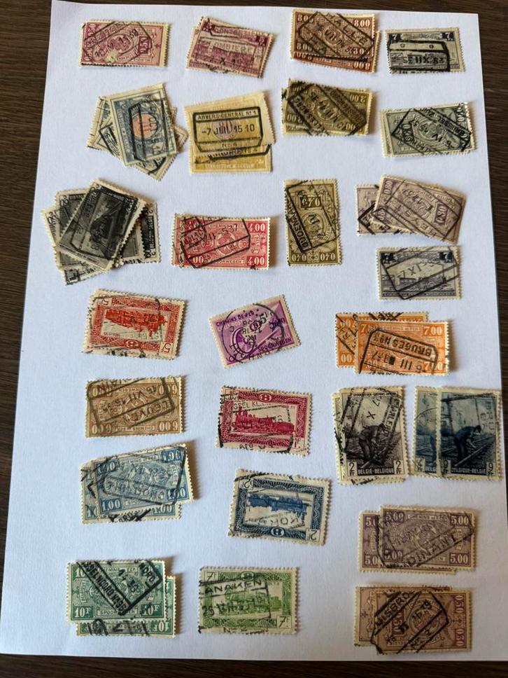 76 timbres anciens Belgique – Chemins de fer, Timbres & Monnaies, Timbres | Europe | Belgique, Affranchi, Trains, Enlèvement ou Envoi