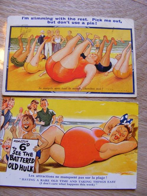 2 COMIC POSTCARDS - 1937, Verzamelen, Postkaarten | Themakaarten, Gelopen, 1920 tot 1940, Overige thema's, Ophalen of Verzenden