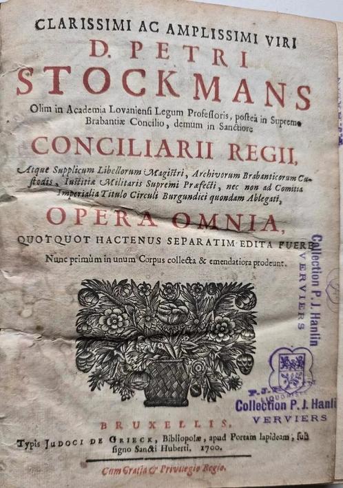 Petri Stockmans, Opera Omnia, 1700, Antiek en Kunst, Antiek | Boeken en Manuscripten, Ophalen of Verzenden