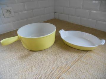 Gratinschaal + grote  koekenpan (gietijzeren braadpan). beschikbaar voor biedingen