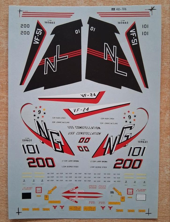 Planche de décalcomanies spéciales pour F-14 Tomcat, 1/48, Hobby & Loisirs créatifs, Modélisme | Avions & Hélicoptères, Neuf, Avion