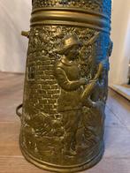 Antieke koperen kolenbus met reliëf – ca. 1900, Antiek en Kunst, Ophalen of Verzenden