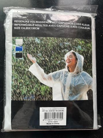 Regenponcho dames voor festivals beschikbaar voor biedingen