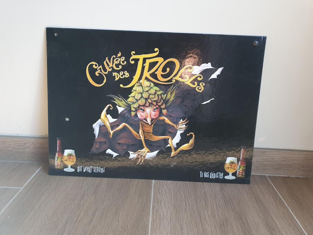 Panneau publicitaire en carton - Cuvée Des Trolls, Collections, Marques & Objets publicitaires, Utilisé, Panneau publicitaire