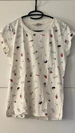 Witte T-shirt met tekeningen, Vêtements | Femmes, T-shirts, Manches courtes, Enlèvement ou Envoi, Taille 36 (S), Comme neuf