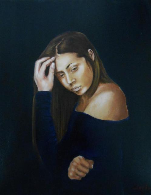 "Mijn Lieve Lisa" Schilderij, Antiek en Kunst, Kunst | Schilderijen | Klassiek, Verzenden
