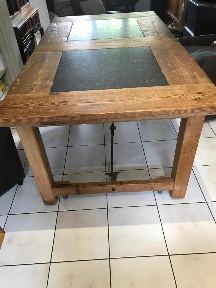 Houten eettafel 6-8p - op maat gemaakt, Huis en Inrichting, Tafels | Eettafels, Gebruikt, 50 tot 100 cm, 100 tot 150 cm, Vijf personen of meer