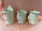 3 lavementskannen in emaille van 2 liter., Antiek en Kunst, Antiek | Email, Ophalen of Verzenden