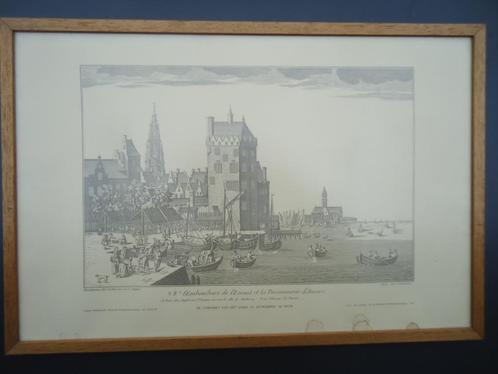 L’ Embouchure de l’ escaut/Vismarkt- Antwerpen, Antiek en Kunst, Kunst | Tekeningen en Fotografie, Ophalen of Verzenden