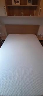 Bed, Ophalen, Wit, Tweepersoons, 140 cm
